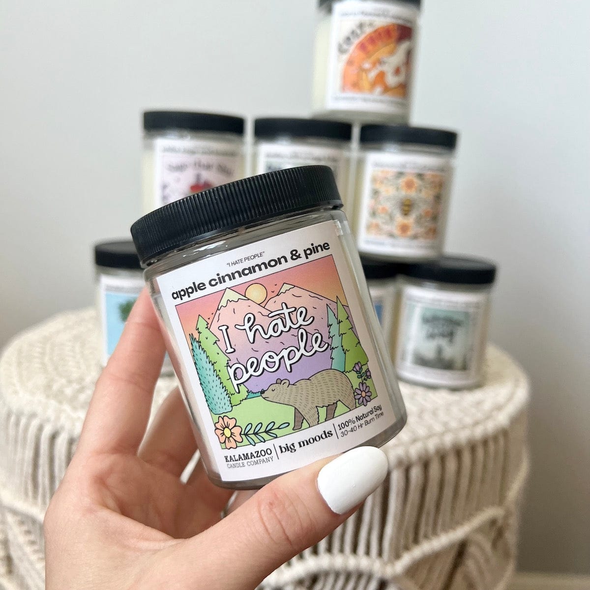 "I Hate People" Apple Cinnamon & Pine - 5oz Soy Candle