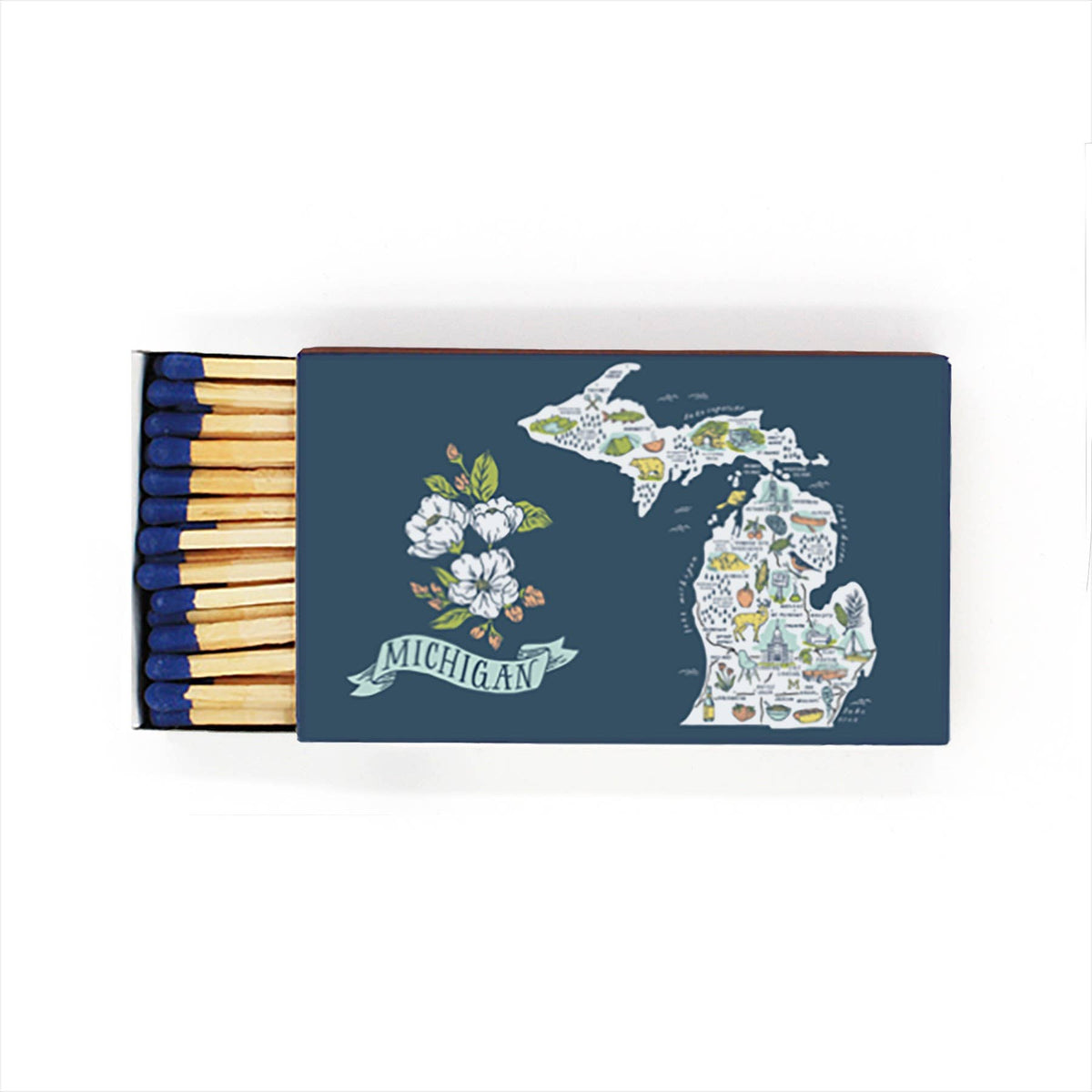 Illustrated Michigan Map Extra-Long 4" Matches