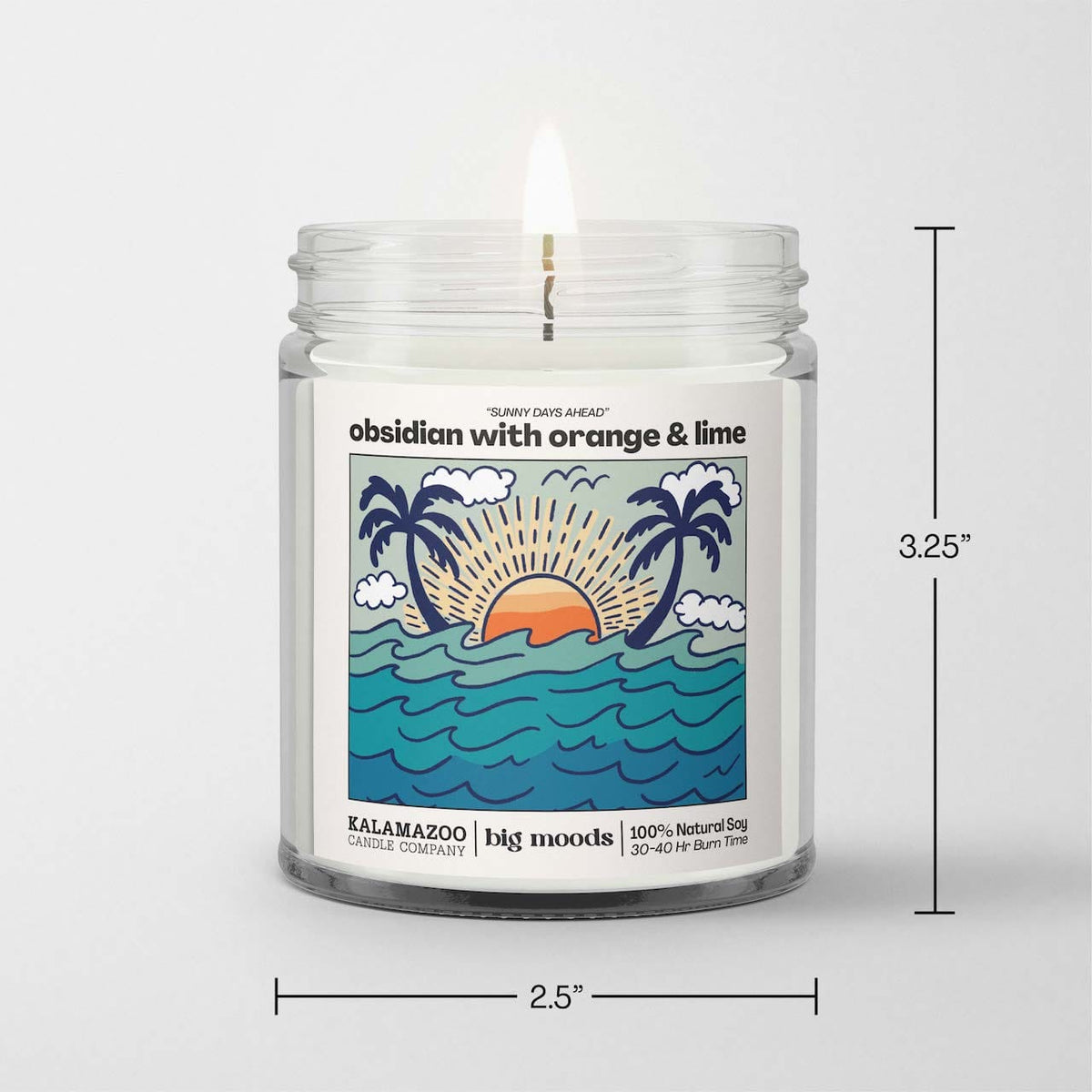 "Sunny Days Ahead" Obsidian with Orange &amp; Lime - 5oz Soy Candle
