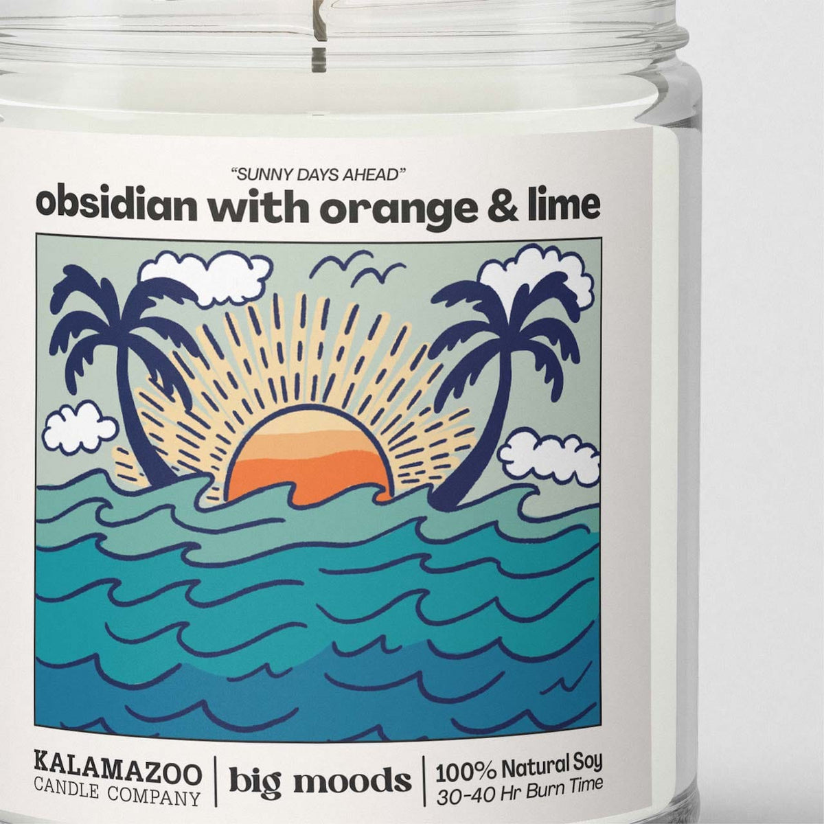 "Sunny Days Ahead" Obsidian with Orange &amp; Lime - 5oz Soy Candle