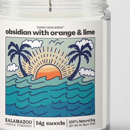 "Sunny Days Ahead" Obsidian with Orange &amp; Lime - 5oz Soy Candle