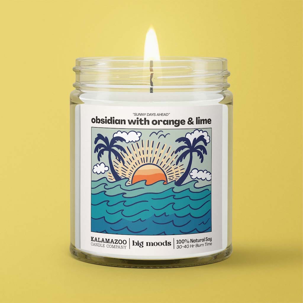 "Sunny Days Ahead" Obsidian with Orange &amp; Lime - 5oz Soy Candle