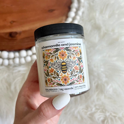 "Bee Happy" Chamomile and Jasmine - 5oz Soy Candle