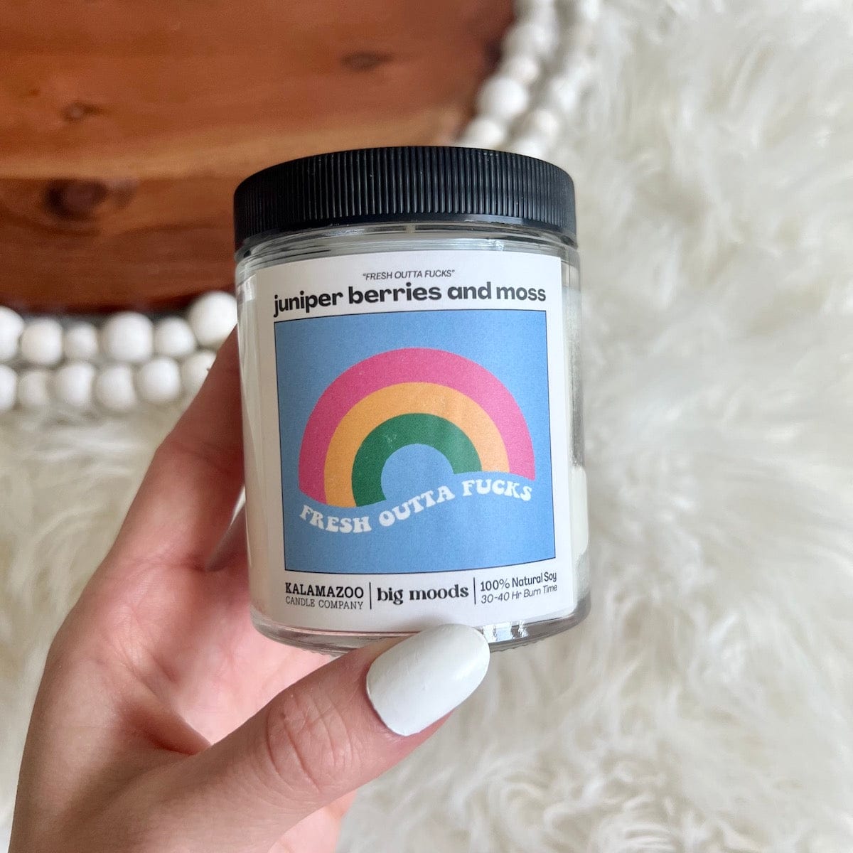 "Fresh Outta Fucks" Juniper Berries &amp; Moss - 5oz Soy Candle