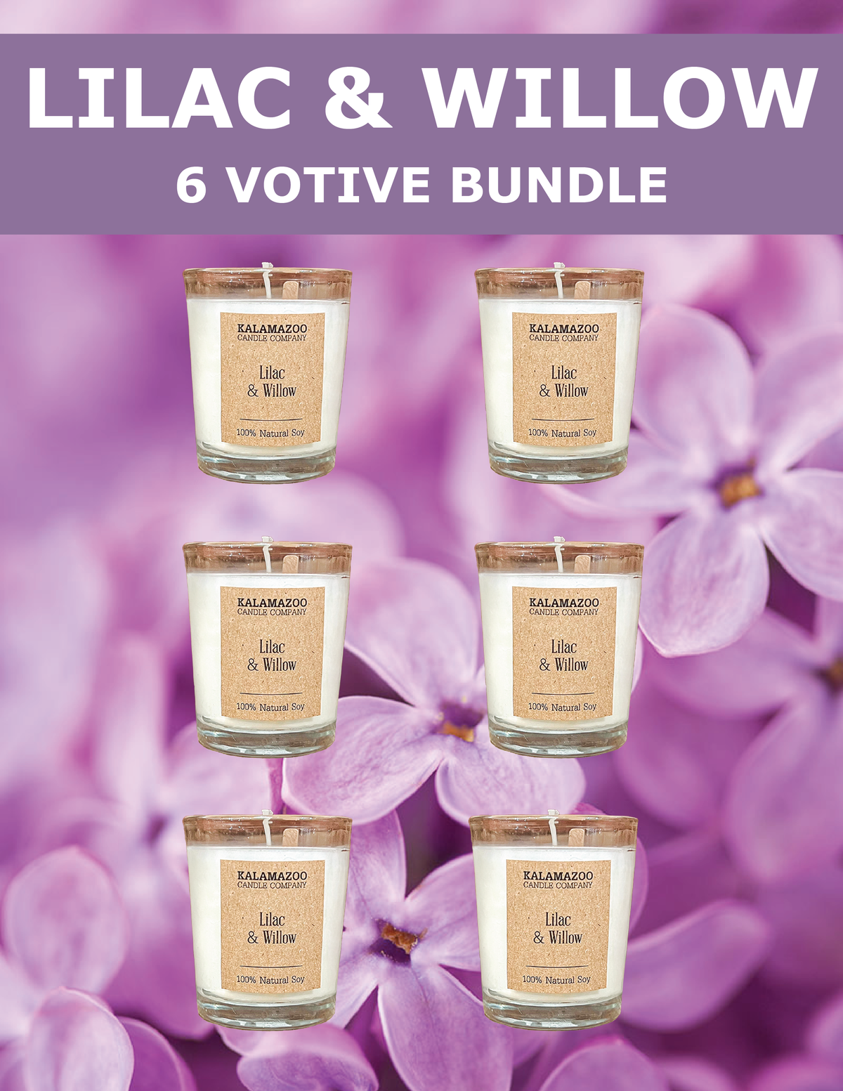 6 Lilac &amp; Willow Votives