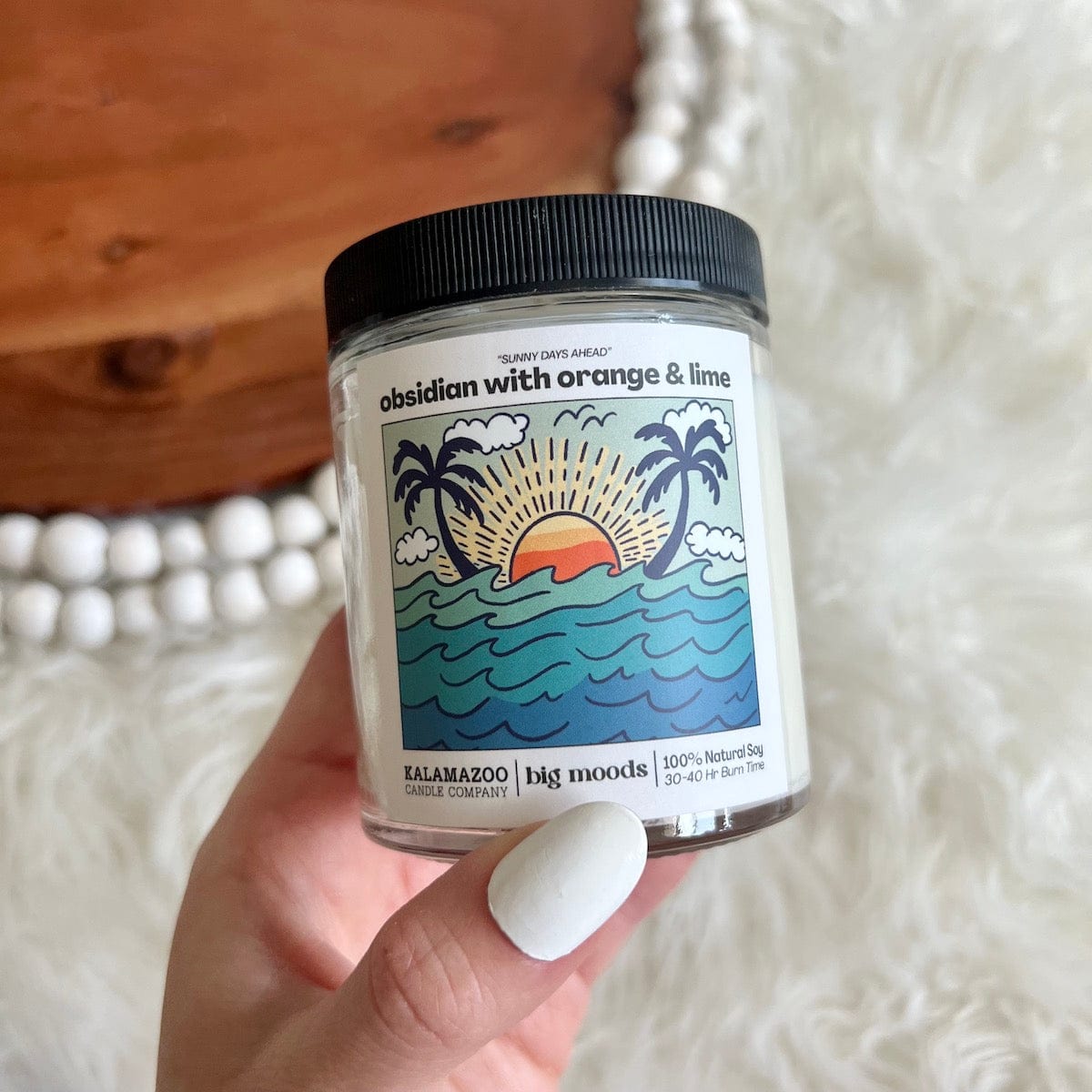 "Sunny Days Ahead" Obsidian with Orange &amp; Lime - 5oz Soy Candle
